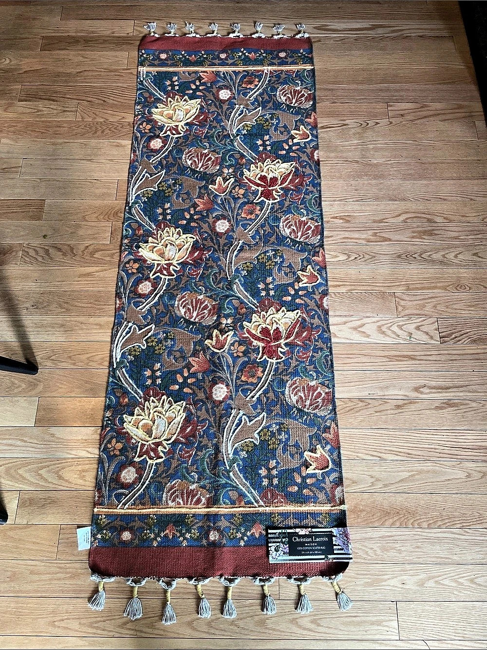 Christian Lacroix Maison Cotton Floral Runner Rug - 2โ x 6โ NWT